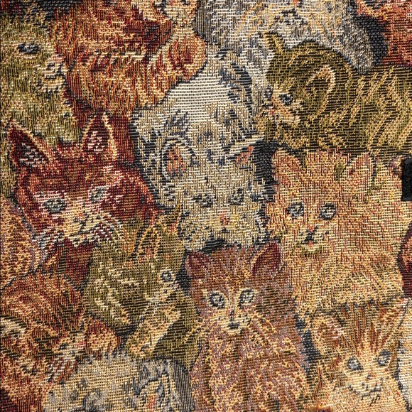 Vintage Retro Tapestry Cat Design Women's Wheeled Carry On Luggage Travel Bag - Picture 5 of 17